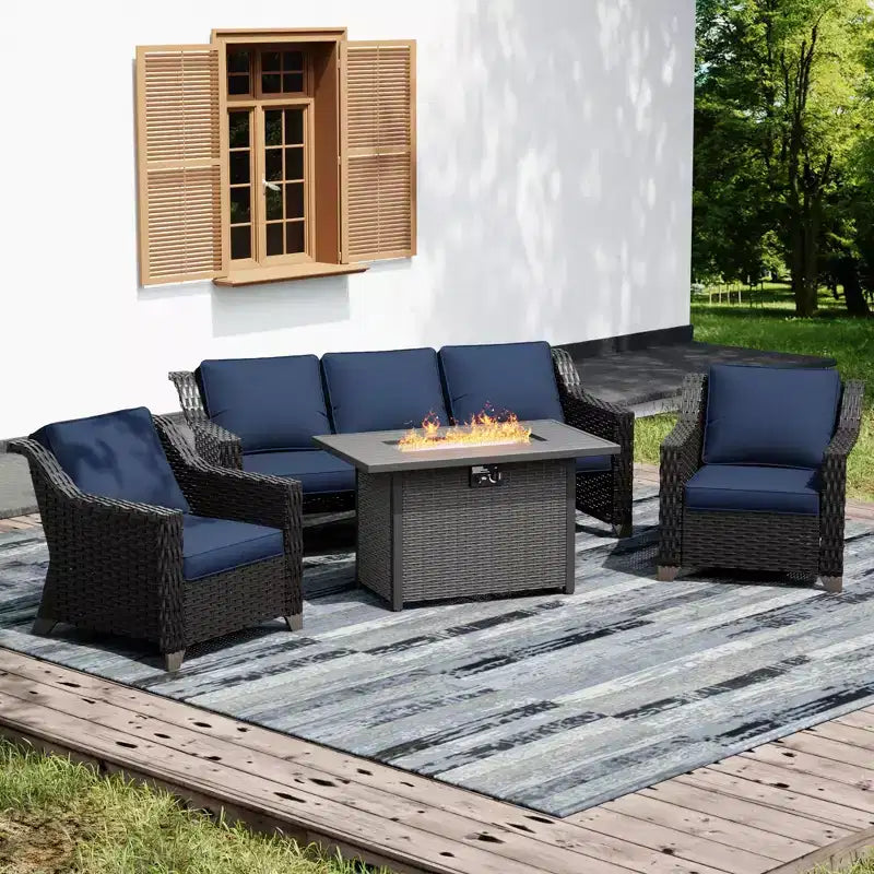 Ensemble de patio extérieur UPTIOT avec table de brasero convertible et sièges
