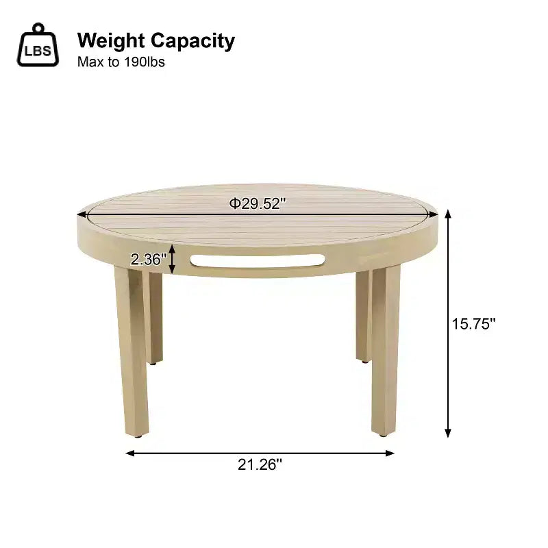 Christopher Knight Home Yuna Farmhouse 4 Piece Outdoor Acacia Wood Seating Set with Slatted Round Table