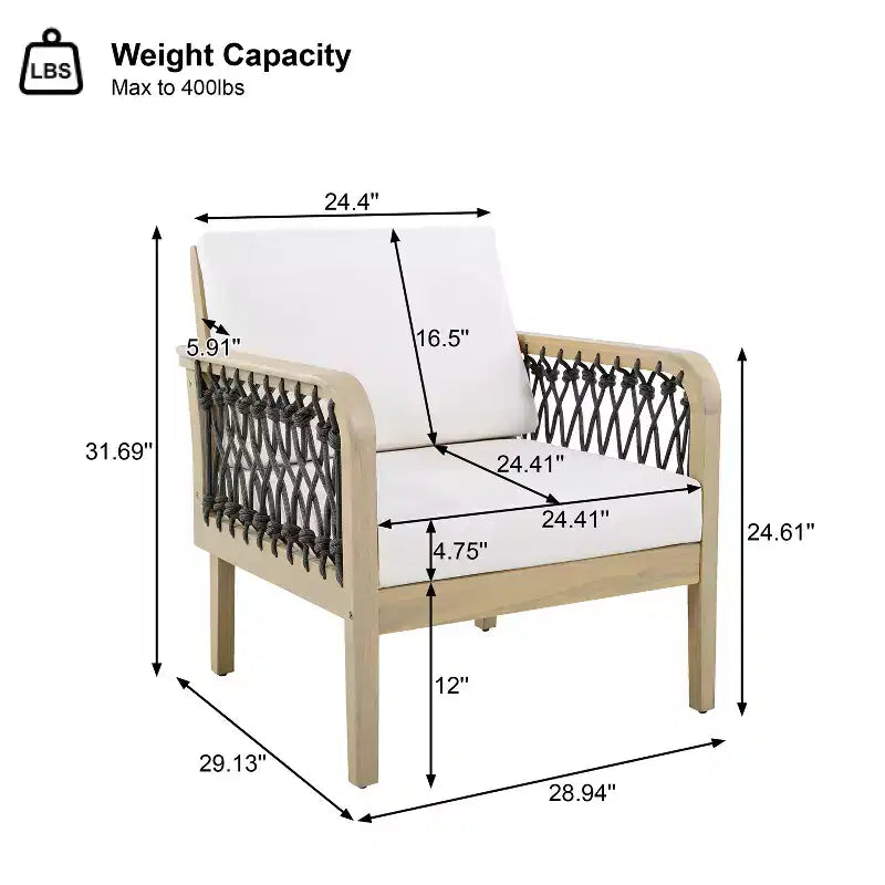 Christopher Knight Home Yuna Farmhouse 4 Piece Outdoor Acacia Wood Seating Set with Slatted Round Table