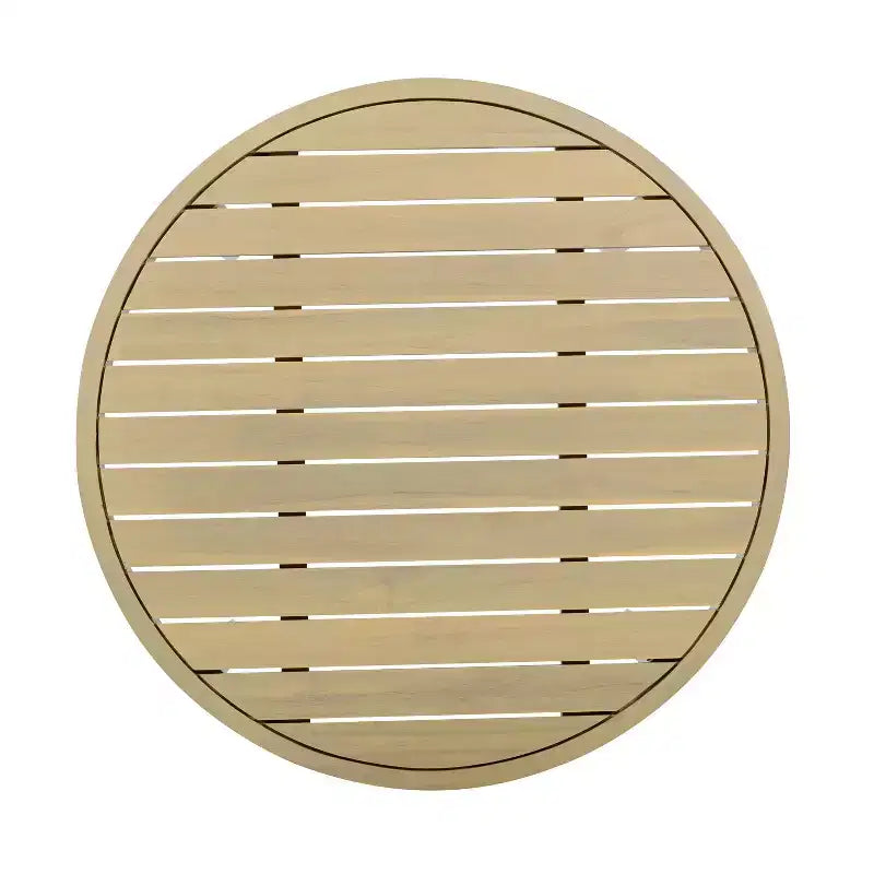 Christopher Knight Home Yuna Farmhouse 4 Piece Outdoor Acacia Wood Seating Set with Slatted Round Table