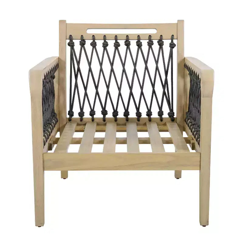 Christopher Knight Home Yuna Farmhouse 4 Piece Outdoor Acacia Wood Seating Set with Slatted Round Table
