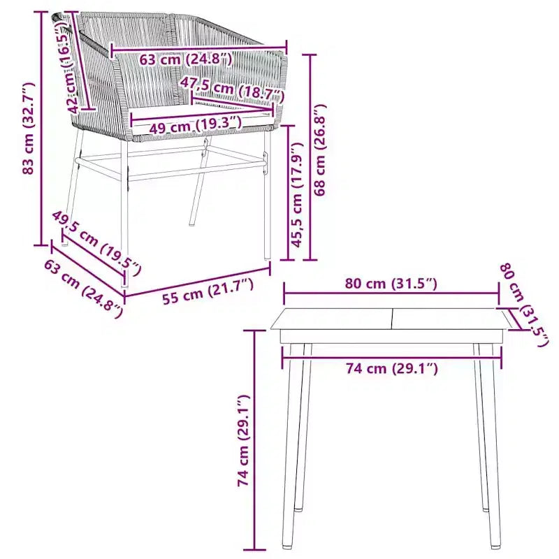 vidaXL Garden Dining Set with Cushions in Different Colors and Sizes