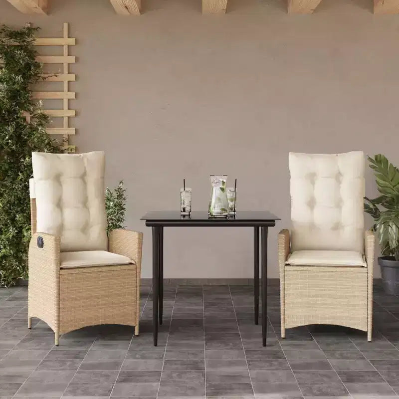 vidaXL Modern Garden Dining Set with Cushions