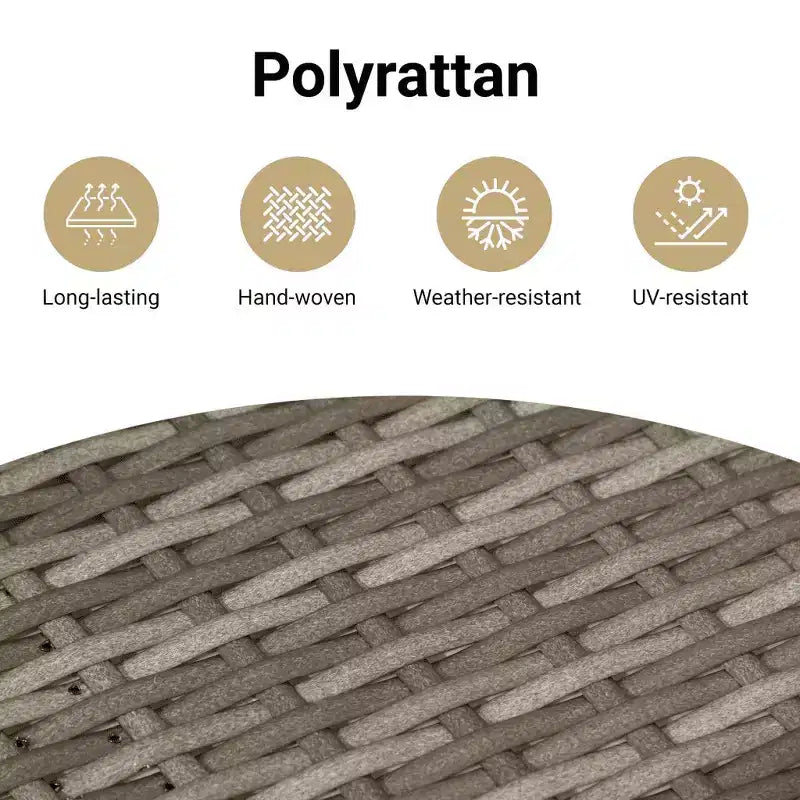 vidaXL Outdoor Dining Set with Cushions in Poly Rattan