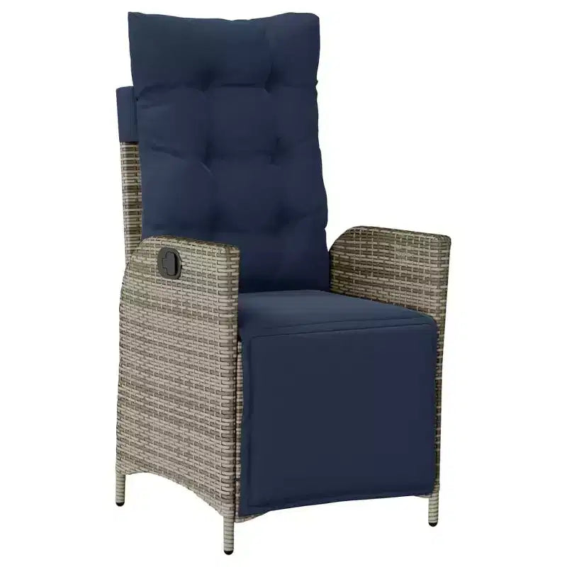 vidaXL Outdoor Dining Set with Cushions in Poly Rattan