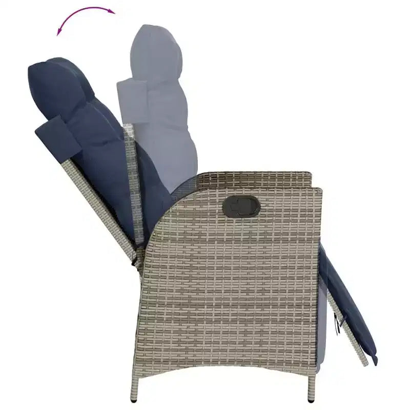 vidaXL Outdoor Dining Set with Cushions in Poly Rattan