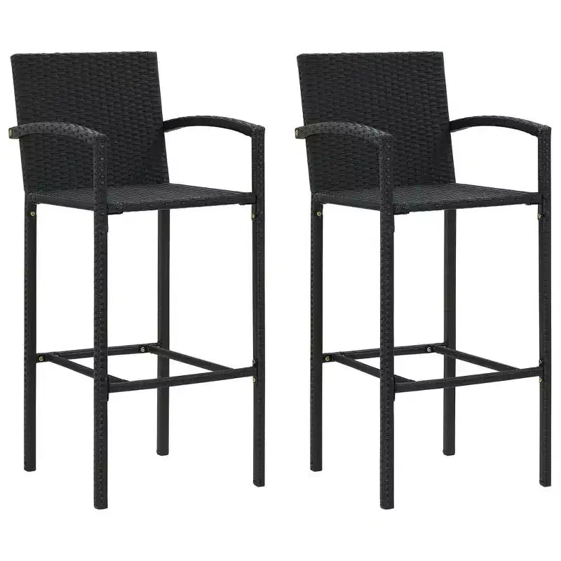 vidaXL Trendy Garden Bar Set with Rattan and Glass