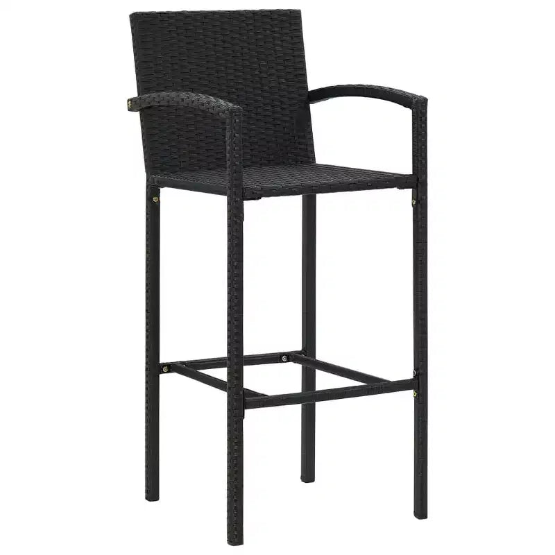 vidaXL Trendy Garden Bar Set with Rattan and Glass