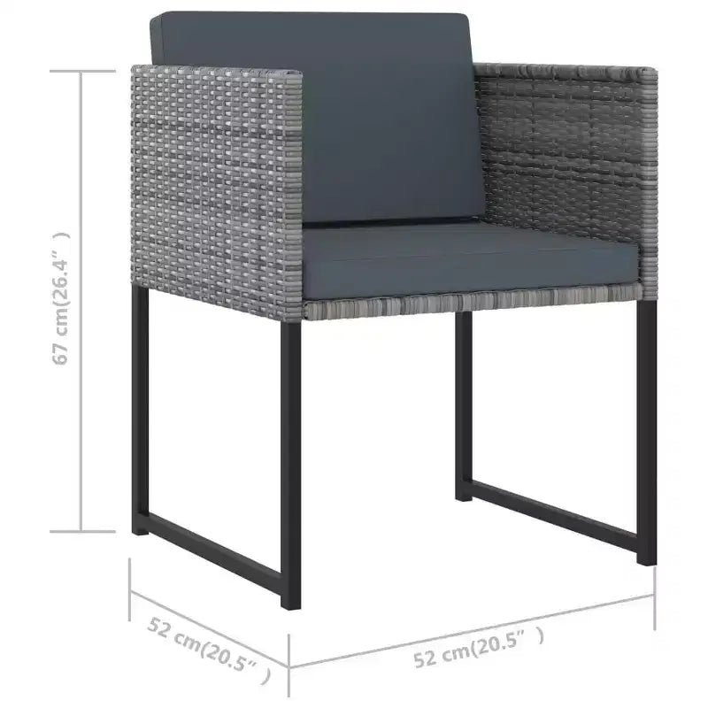 vidaXL Patio Dining Set Outdoor Table and Chairs Furniture Set Poly Rattan