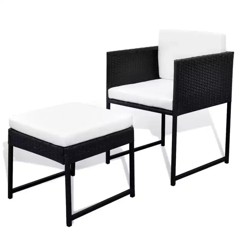 vidaXL Patio Dining Set Outdoor Table and Chairs Furniture Set Poly Rattan