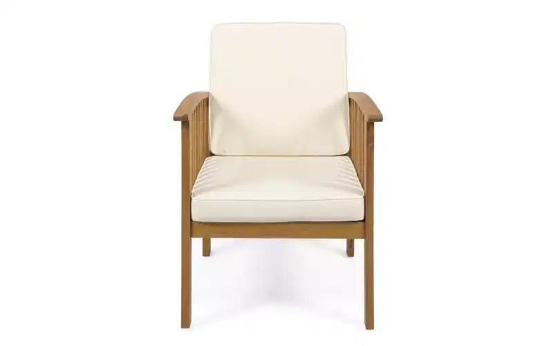 3-Piece Patio Conversation Set Acacia Wood Outdoor Furniture, 2 Club Chairs with Side Table for Garden/Patio/Deck - ModernLuxe