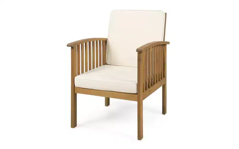 3-Piece Patio Conversation Set Acacia Wood Outdoor Furniture, 2 Club Chairs with Side Table for Garden/Patio/Deck - ModernLuxe