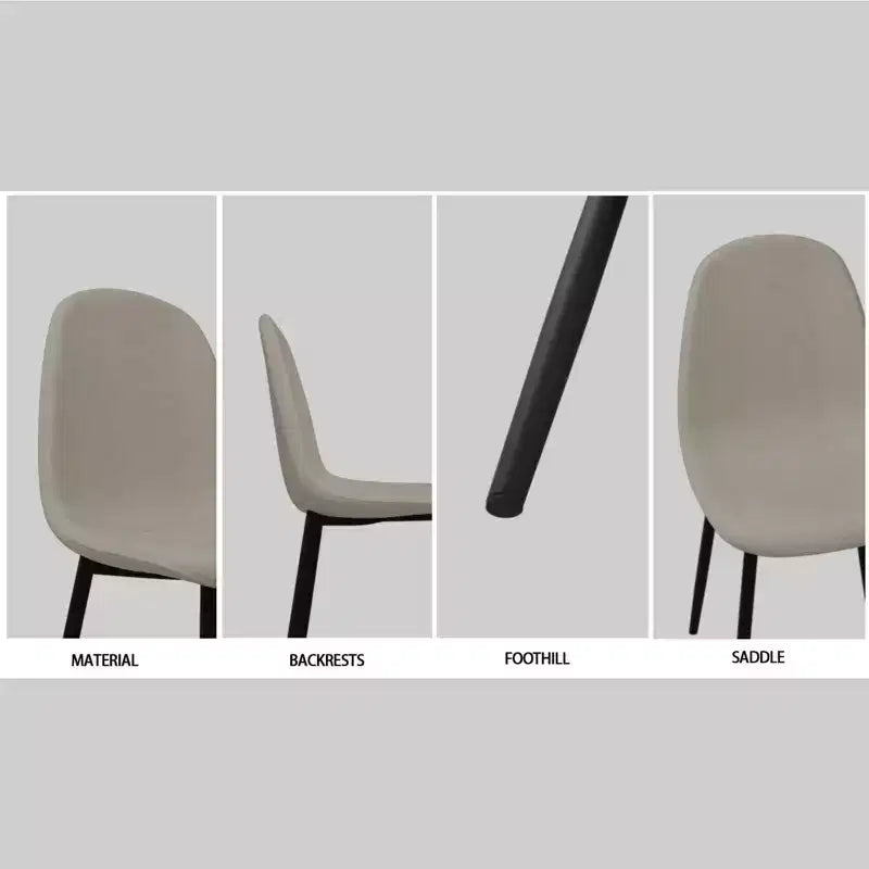 GDFStudio Kavya Modern 5 Piece Wood and Metal Dining Table Set with 4 Suede Leather Upholstered Chairs