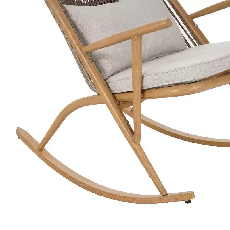 Christopher Knight Home Graziana 3 Piece Outdoor Rattan Rocking Chair with Ceramic Tile End Table