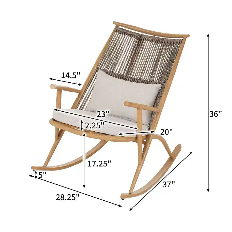 Christopher Knight Home Graziana 3 Piece Outdoor Rattan Rocking Chair with Ceramic Tile End Table