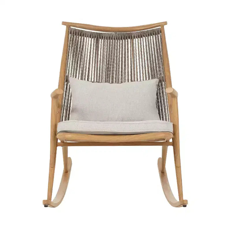 Christopher Knight Home Graziana 3 Piece Outdoor Rattan Rocking Chair with Ceramic Tile End Table