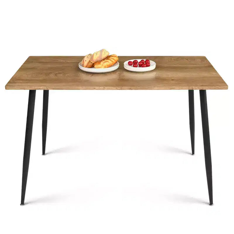 5-Piece Dining Table Set with Boucle Upholstered Chairs, 47 Compact Wood-Look Table and 4 Comfy Modern Dining Chairs - Panipeachy