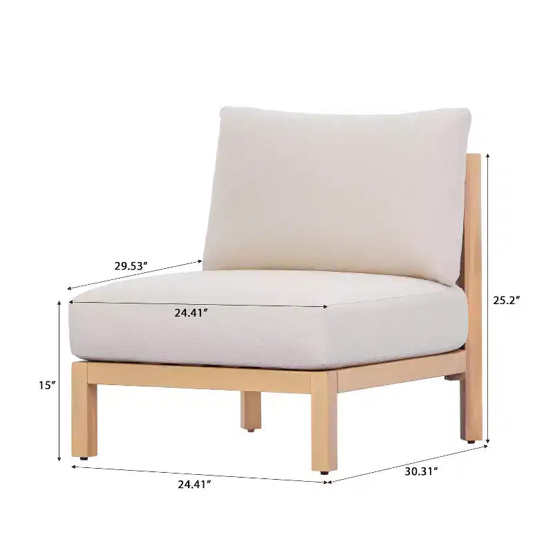 Christopher Knight Home Phachara Modern 4 Piece Acacia Wood Patio Seating Set with Rope-Woven Design and Cushions