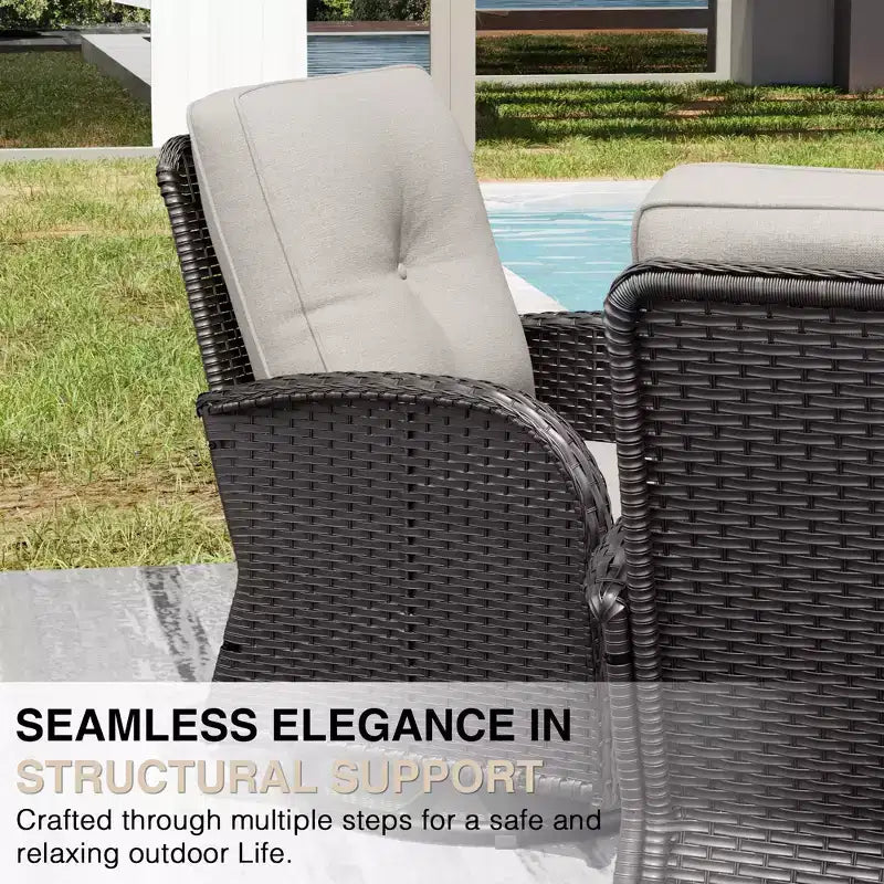UPTIOT Outdoor Wicker Chair and Side Table Set with Premium Olefin Cushions for Patio Relaxation