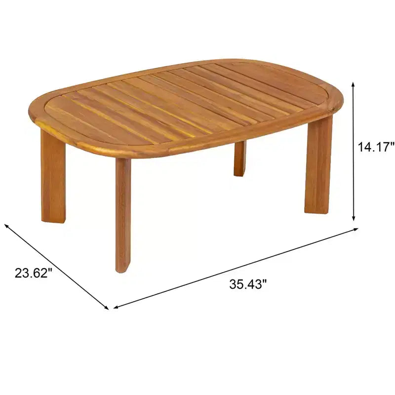 Christopher Knight Home Chanan Modern 2 Piece Acacia Wood Seating Set with Slatted Table and Loveseat