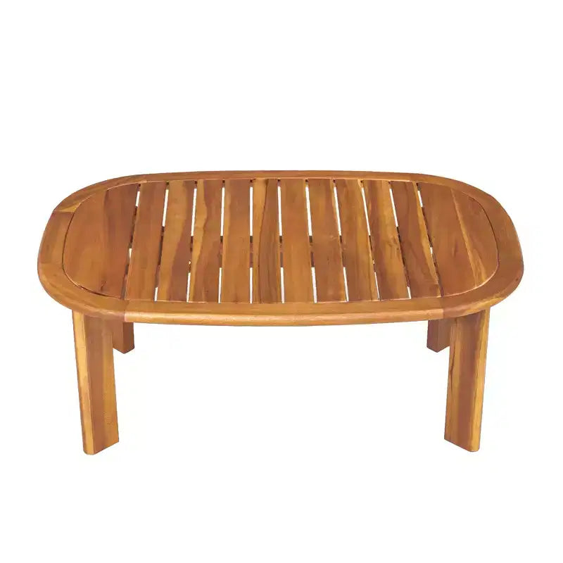 Christopher Knight Home Chanan Modern 2 Piece Acacia Wood Seating Set with Slatted Table and Loveseat