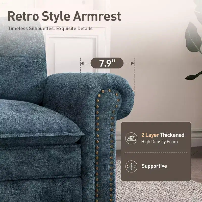 Captiva Designs Upholstered Indoor Sofa with Ottoman, Solid Wood Frame, Pocket Spring Seat & Throw Pillows