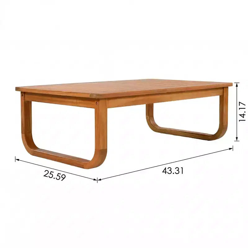 Christopher Knight Home Thao Modern 4 Piece Acacia Wood Patio Seating Set with Cushions and Slatted Table
