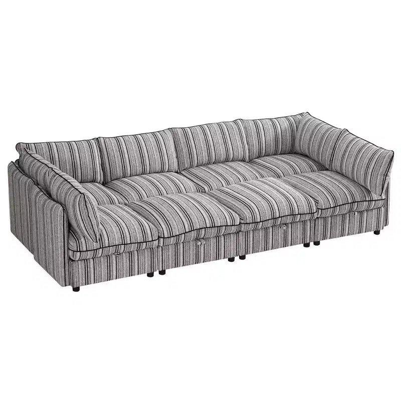 GDFStudio Jeju Modular 8 Piece Upholstered Storage 125''x 93 U Sectional Sofa with Ottoman