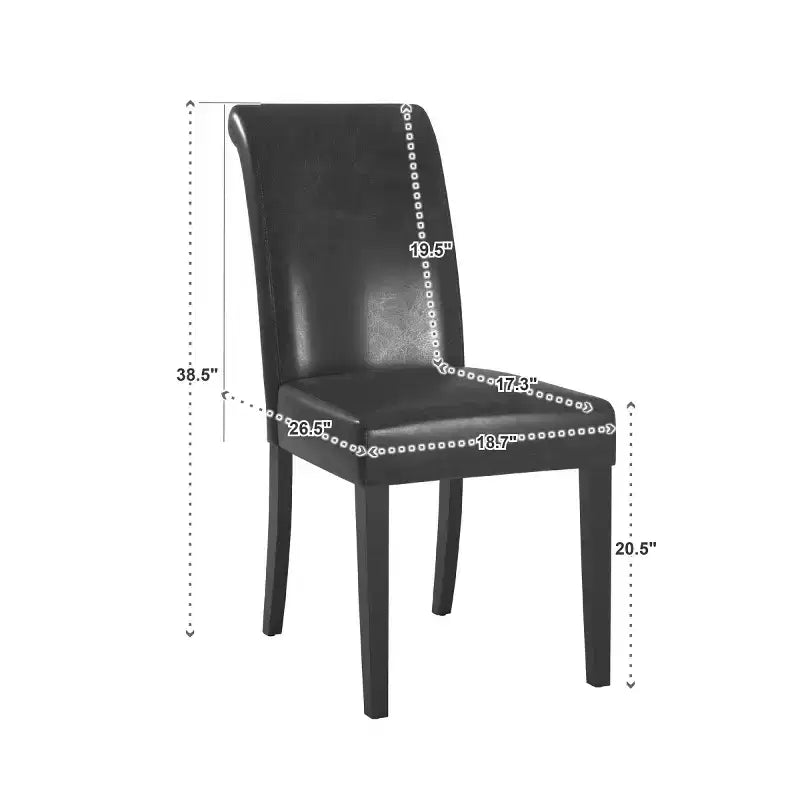 Salido Dining Set - 5-Piece - Black Vinyl - iNSPIRE Q