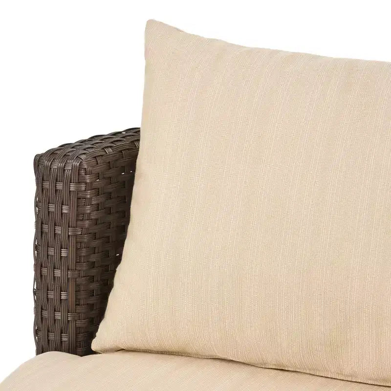 ModernLuxe 3pcs Outdoor Conversation Set Wicker Patio Chat Set, PE Rattan Chairs with Cushions & Tempered Glass Table