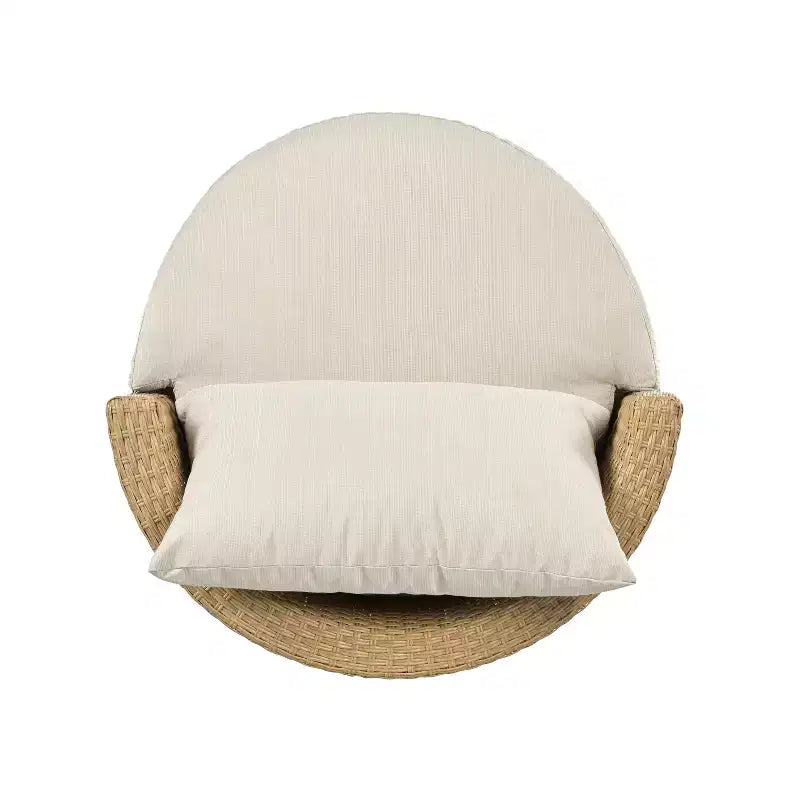 ModernLuxe 3pcs Outdoor Conversation Set Wicker Patio Chat Set, PE Rattan Chairs with Cushions & Tempered Glass Table