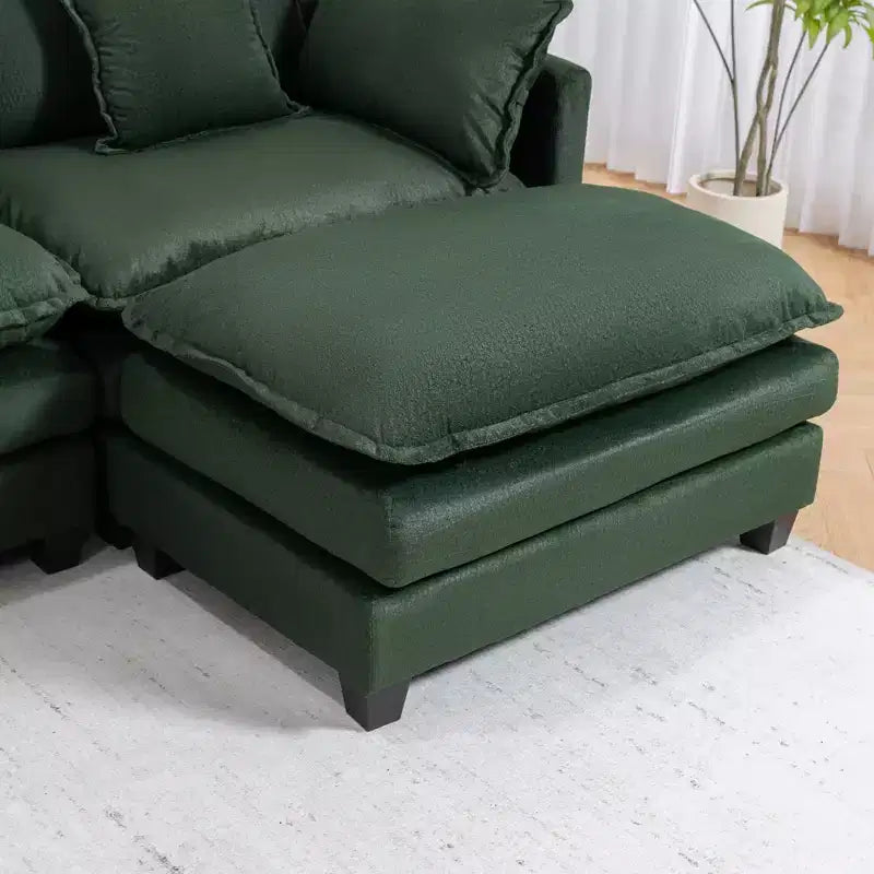 GDFStudio Dulles Modern 4-Seat Chenille Upholstered Modular Sectional Sofa with 2 Ottomans