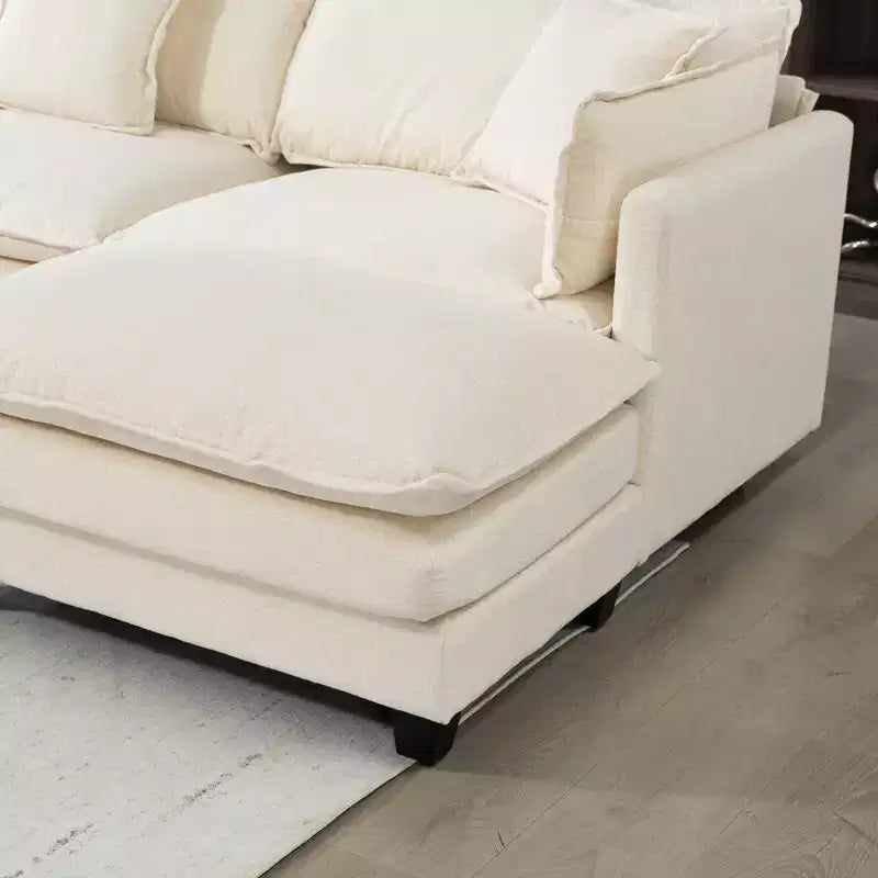 GDFStudio Dulles Modern 4-Seat Chenille Upholstered Modular Sectional Sofa with 2 Ottomans