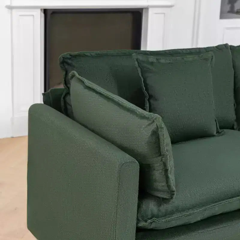 GDFStudio Fairmont 113.77 3-Seat Modular Chenille Upholstered Sectional Sofa with Ottoman and Waist Pillows