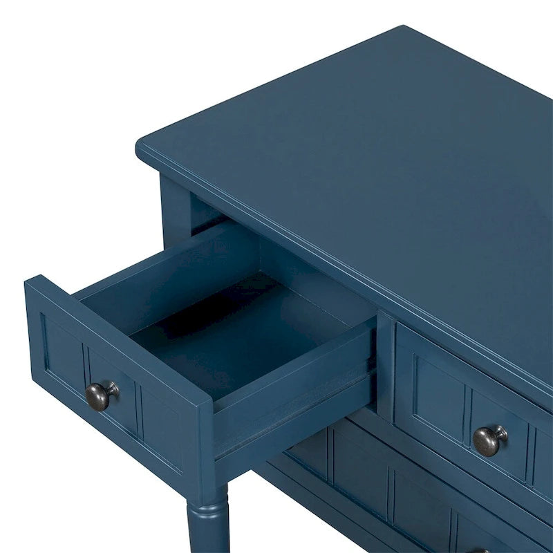 Console avec 3 tiroirs de rangement et étagère inférieure