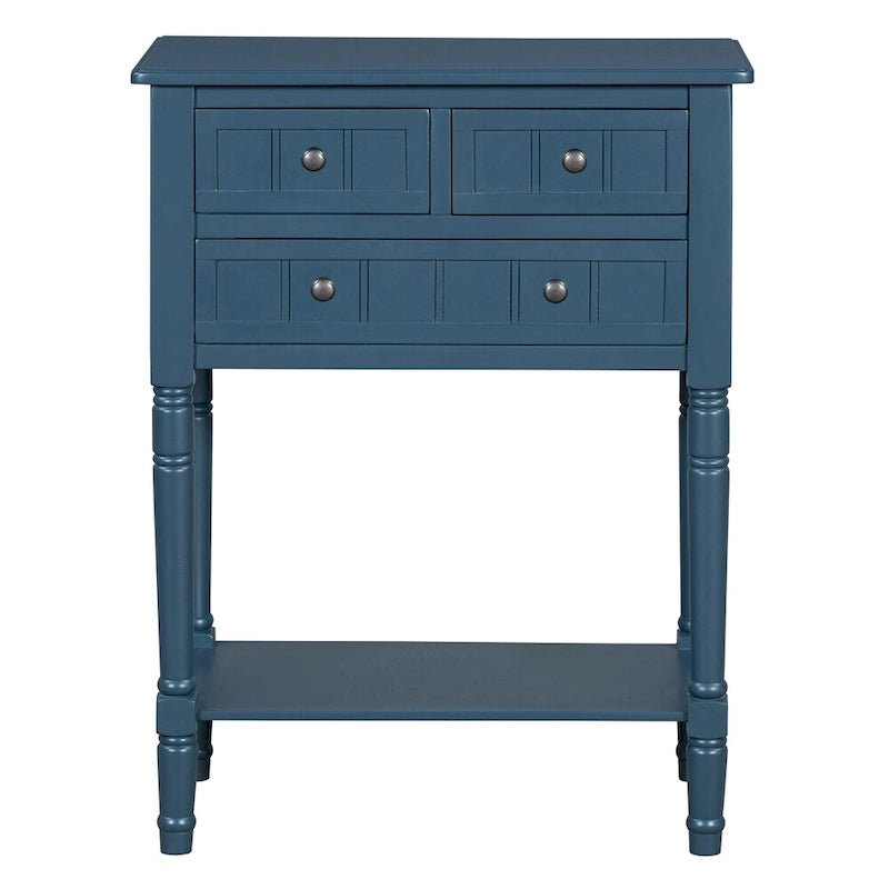 Console avec 3 tiroirs de rangement et étagère inférieure