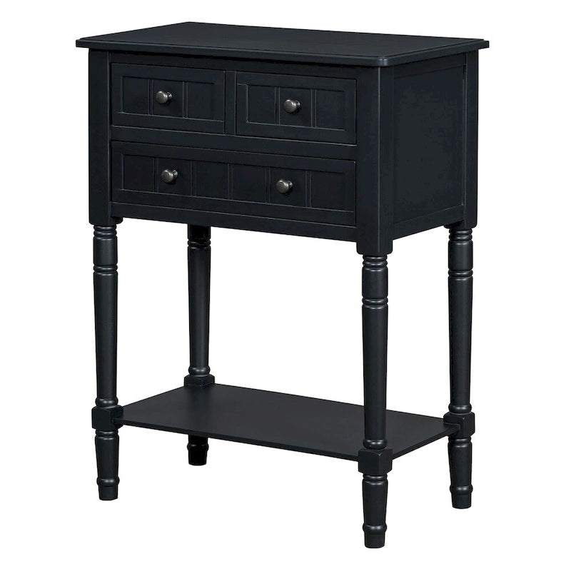 Console avec 3 tiroirs de rangement et étagère inférieure