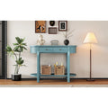Console de style vintage avec 2 tiroirs de rangement, étagère inférieure ouverte et design incurvé pour entrée de maison et hôtel