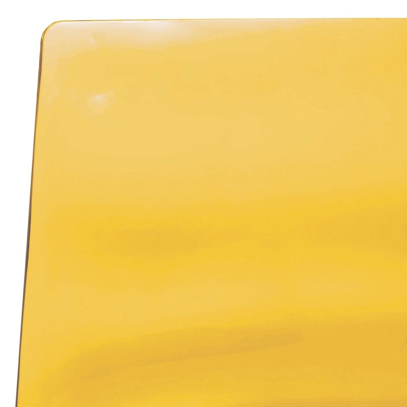 Chaise de salle à manger en acrylique avec pieds chromés, design moderne à ondulations
