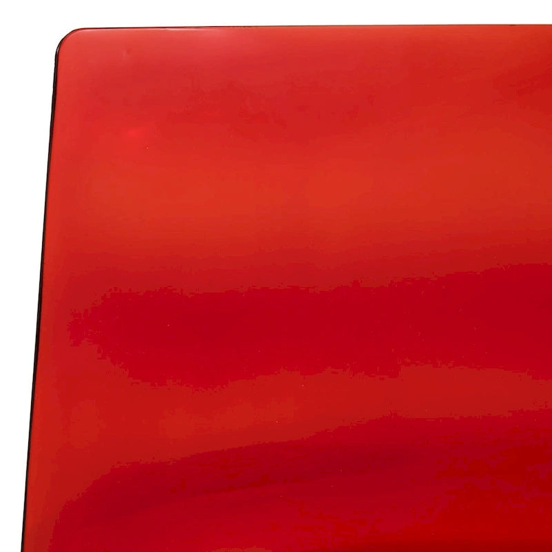 Chaise de salle à manger en acrylique avec pieds chromés, design moderne à ondulations