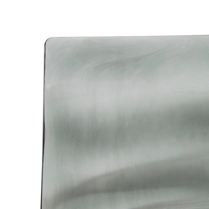 Chaise de salle à manger en acrylique avec pieds chromés, design moderne à ondulations