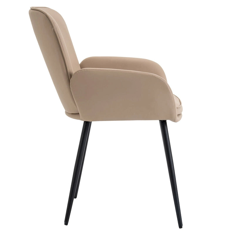 Lot de 2 chaises de salle à manger résistantes aux griffures de chat avec pieds en métal doré
