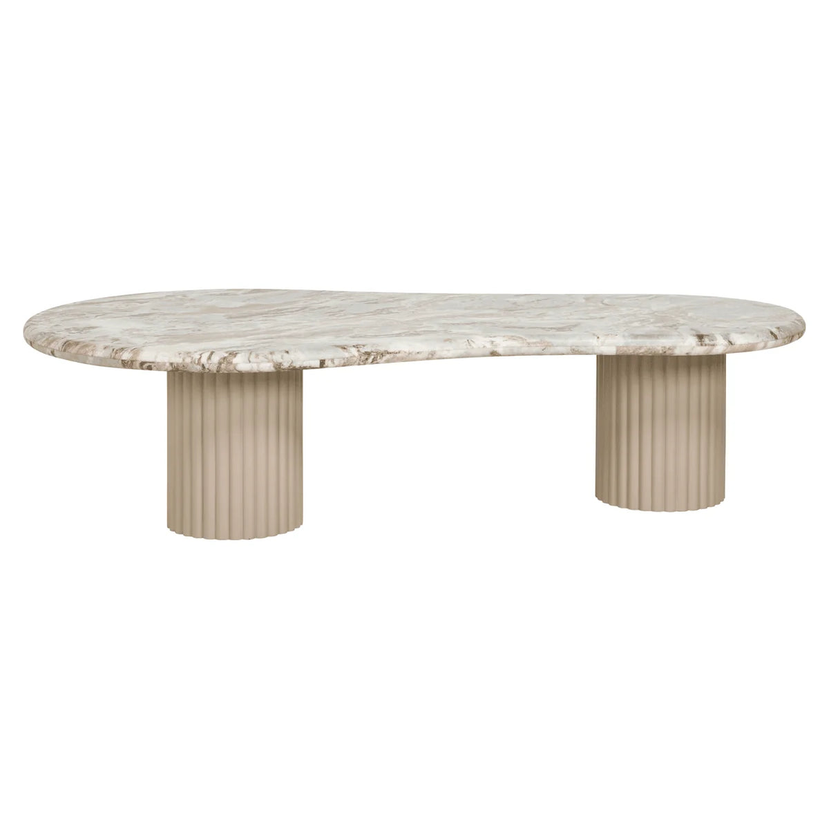 Pebble Shaped Marble Top Coffee Table