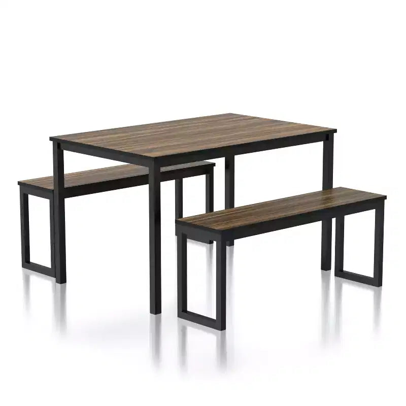 Ensemble table à manger Killucan 3 pièces avec 2 bancs - miBasics