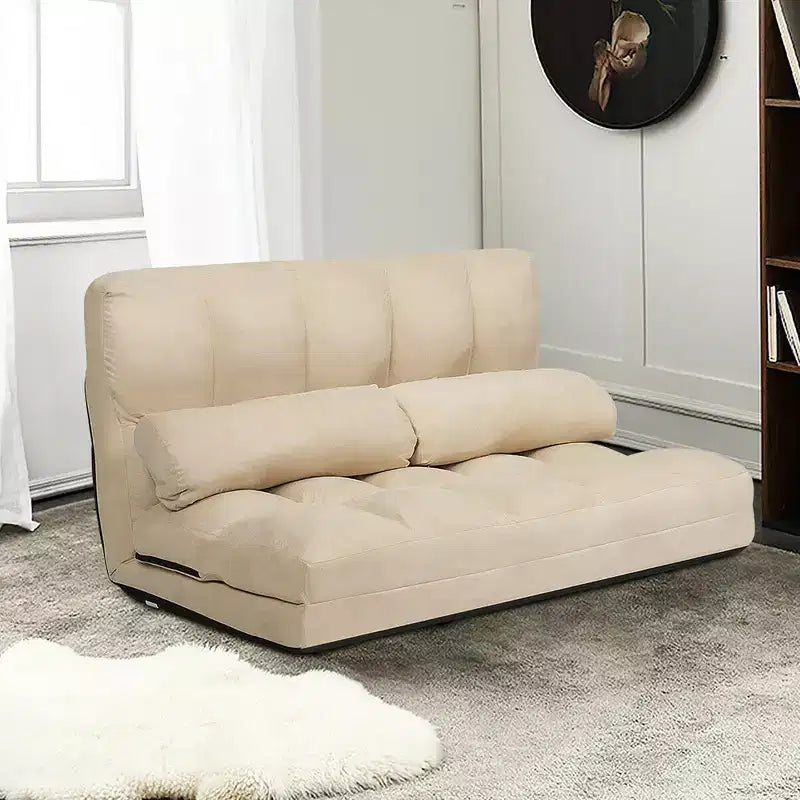 Costway Foldable Floor Sofa Bed 6-Position Adjustable Lounge Couch with 2 Pillows Blue\Beige\Grey\Black
