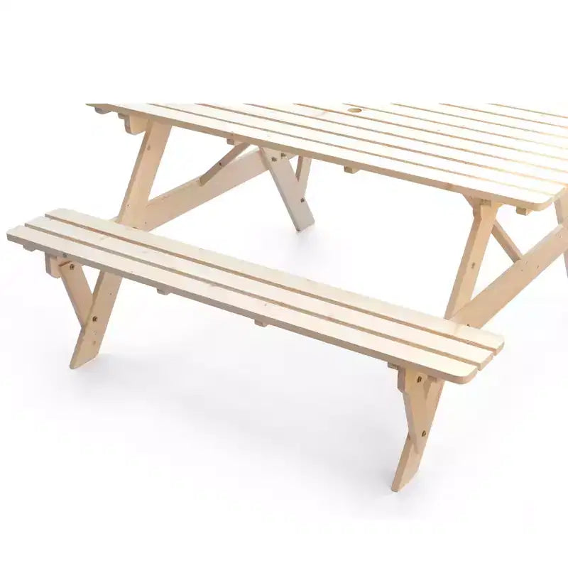 Gardenised Outdoor Wooden Patio Deck Garden 6-Person Picnic Table, for Backyard, Garden