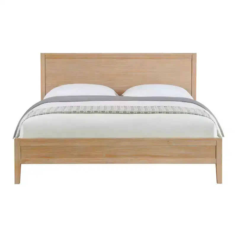 5pc Arden Wood Bedroom Set with Two 2 Drawer Nightstands Light Driftwood - Alaterre Furniture