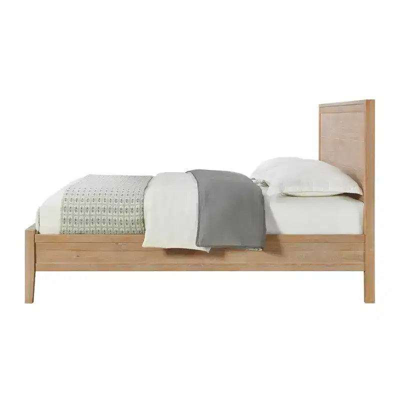 5pc Arden Wood Bedroom Set with Two 2 Drawer Nightstands Light Driftwood - Alaterre Furniture