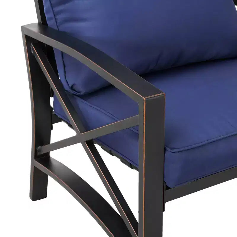 3pc Outdoor Metal Conversation Set with Cushions - Patio Festival