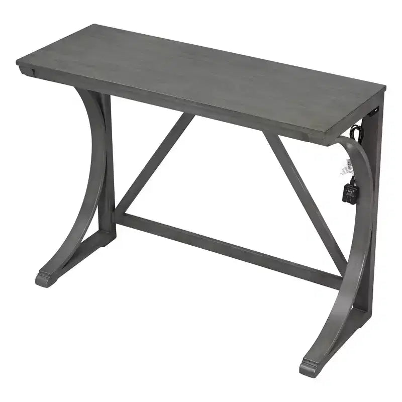 Farmhouse 3-Piece Counter Height Dining Table Set with USB Port and Upholstered Stools-ModernLuxe